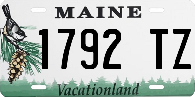 ME license plate 1792TZ