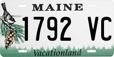 ME license plate 1792VC