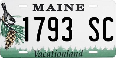ME license plate 1793SC