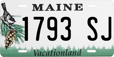 ME license plate 1793SJ