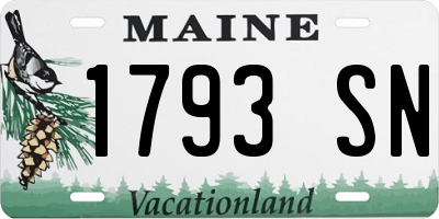 ME license plate 1793SN