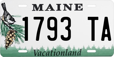 ME license plate 1793TA