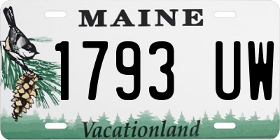 ME license plate 1793UW