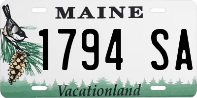ME license plate 1794SA