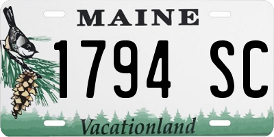 ME license plate 1794SC