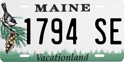 ME license plate 1794SE