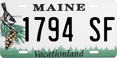 ME license plate 1794SF