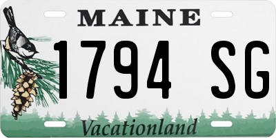 ME license plate 1794SG