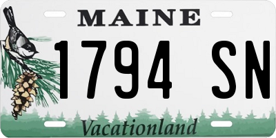 ME license plate 1794SN