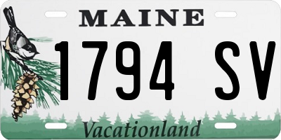ME license plate 1794SV