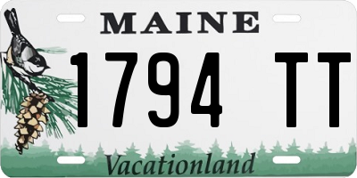 ME license plate 1794TT