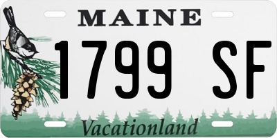 ME license plate 1799SF