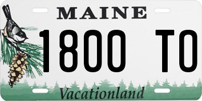 ME license plate 1800TO
