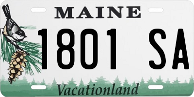 ME license plate 1801SA
