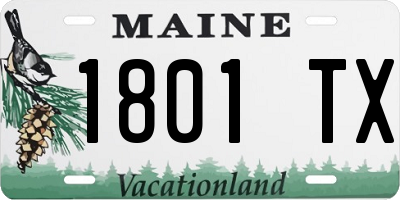 ME license plate 1801TX