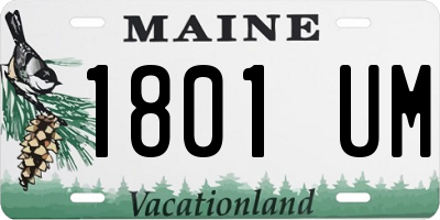 ME license plate 1801UM