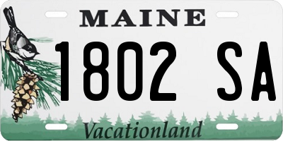 ME license plate 1802SA