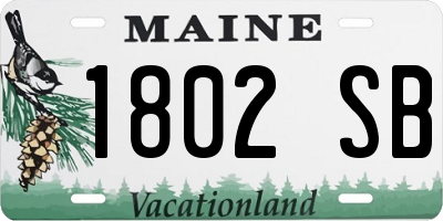 ME license plate 1802SB