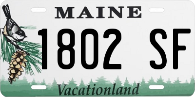 ME license plate 1802SF