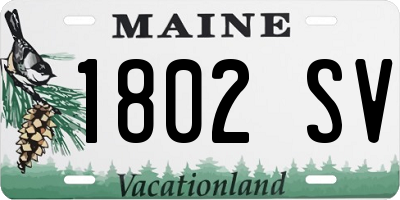 ME license plate 1802SV