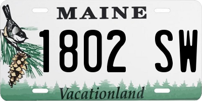 ME license plate 1802SW