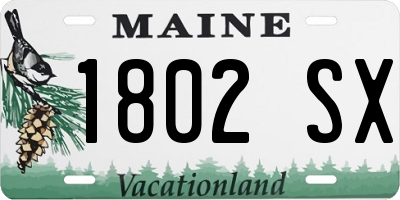 ME license plate 1802SX