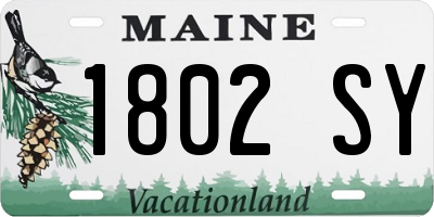 ME license plate 1802SY