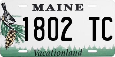 ME license plate 1802TC
