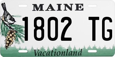 ME license plate 1802TG