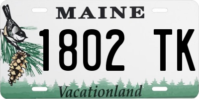 ME license plate 1802TK