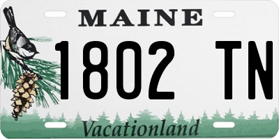 ME license plate 1802TN