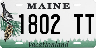 ME license plate 1802TT