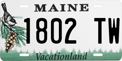 ME license plate 1802TW