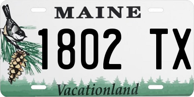 ME license plate 1802TX