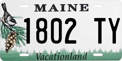 ME license plate 1802TY
