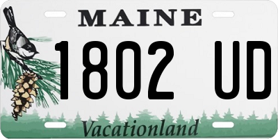 ME license plate 1802UD