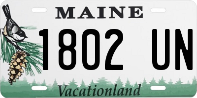 ME license plate 1802UN