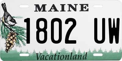 ME license plate 1802UW