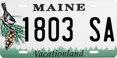 ME license plate 1803SA