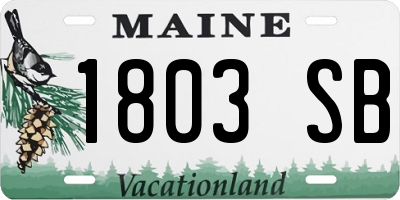 ME license plate 1803SB