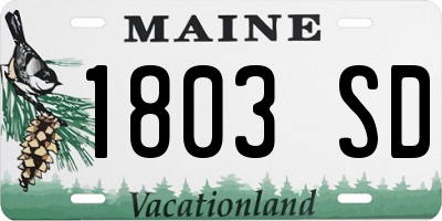 ME license plate 1803SD