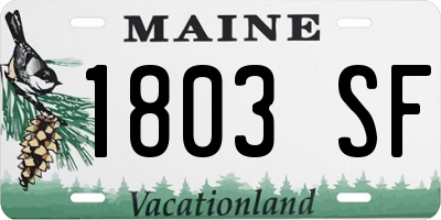 ME license plate 1803SF
