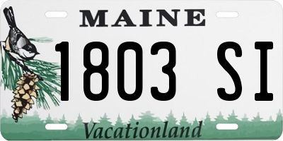 ME license plate 1803SI