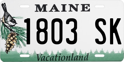 ME license plate 1803SK