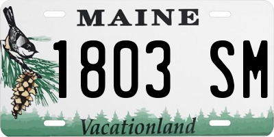 ME license plate 1803SM