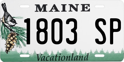 ME license plate 1803SP