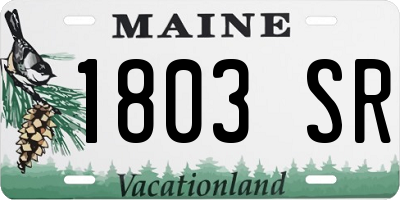 ME license plate 1803SR