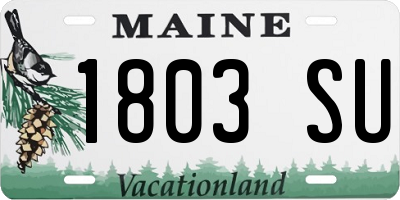 ME license plate 1803SU