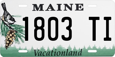 ME license plate 1803TI