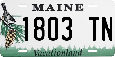 ME license plate 1803TN